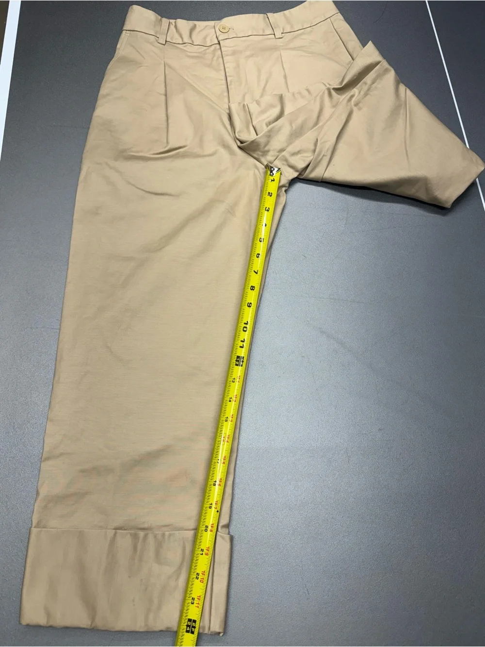 Lauren Ralph Lauren Tan Khaki Cropped Cuffed Pants Women’s 6 Cotton Stretch